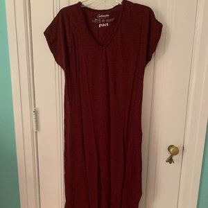 Pact Maroon Maxi Dress Size Medium
